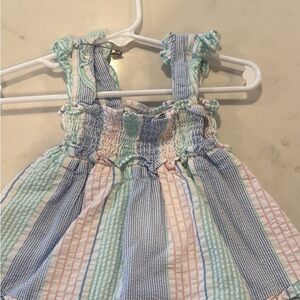 Janie and Jack Pastel Striped Sundress - Blue, Pink, Mint